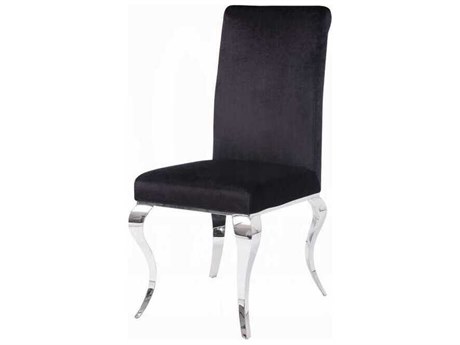 Acme Furniture Plywood Silver Upholstered Armless Dining Chair Set of 2