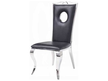 Acme Furniture Cyrene Black Faux Leather Armless Dining Chair Set of 2