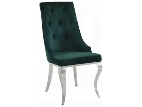 Acme Furniture Dekel Green Upholstered Armless Dining Chair Set of 2