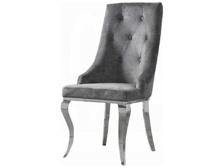 Acme Furniture Dekel Gray Upholstered Armless Dining Chair Set of 2