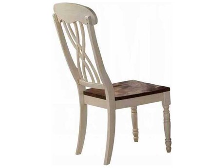 Acme Furniture Dylan Rubberwood Beige Armless Dining Chair Set of 2