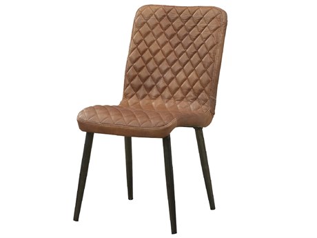 Acme Furniture Plywood Brown Leather Armless Dining Chair Set of 2