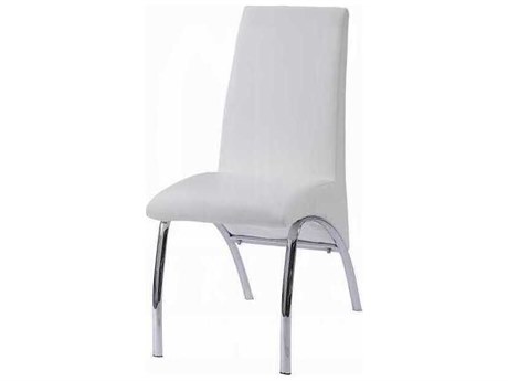Acme Furniture Pervis White Faux Leather Armless Dining Chair Set of 2