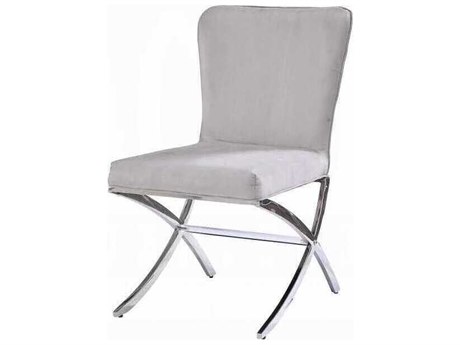 Acme Furniture Gray Velvet Upholstered Armless Dining Chair Set of 2