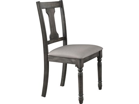 Acme Furniture Wallace Rubberwood Gray Upholstered Armless Dining Chair Set of 2