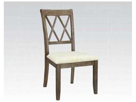 Acme Furniture Brown Upholstered Armless Dining Chair Set of 2