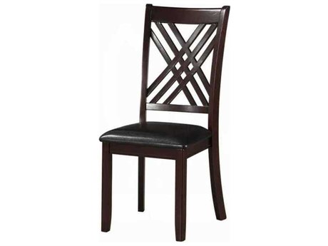 Acme Furniture Rubberwood Black Faux Leather Armless Dining Chair Set of 2
