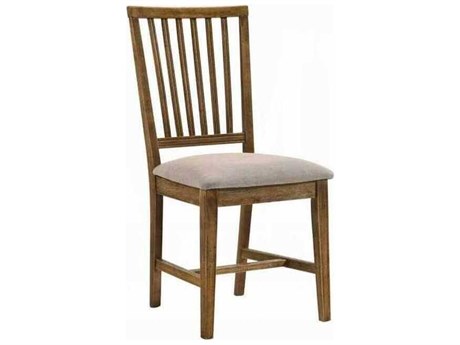 Acme Furniture Wallace Rubberwood Natural Upholstered Armless Dining Chair Set of 2