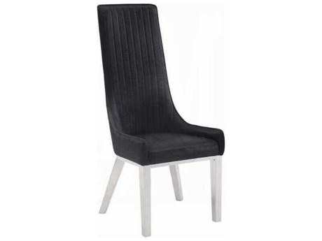 Acme Furniture Black Velvet Upholstered Armless Dining Chair Set of 2