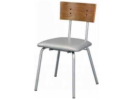 Acme Furniture Jurgen Solid Wood Silver Faux Leather Armless Dining Chair Set of 2