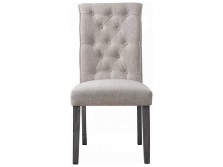 Acme Furniture Beige Upholstered Armless Dining Chair Set of 2