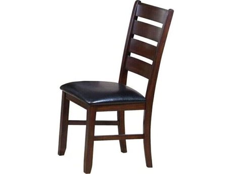 Acme Furniture Urbana Rubberwood Black Faux Leather Armless Dining Chair Set of 2