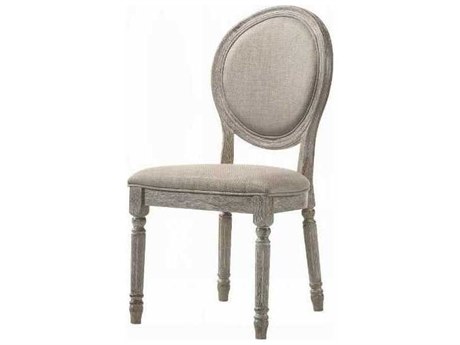Acme Furniture Faustine Rubberwood Beige Upholstered Armless Dining Chair Set of 2