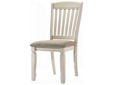 Acme Furniture Fedele Rubberwood Beige Upholstered Armless Dining Chair Set of 2