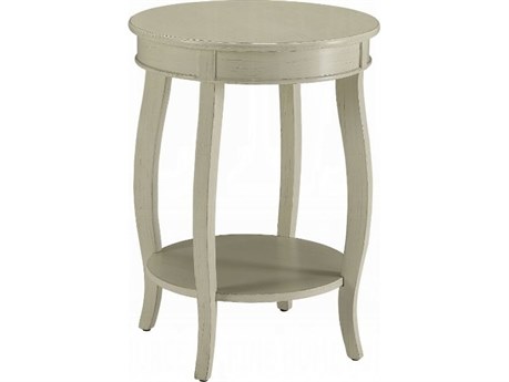 Acme Furniture Aberta Round Wood Antique White End Table