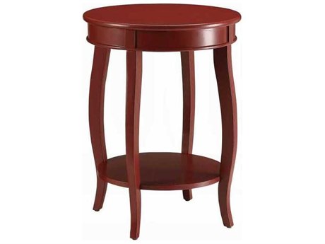 Acme Furniture Aberta Round Wood Red End Table