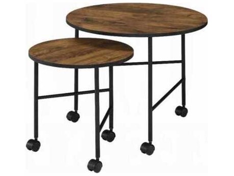 Acme Furniture Round Wood Vintage Oak End Table