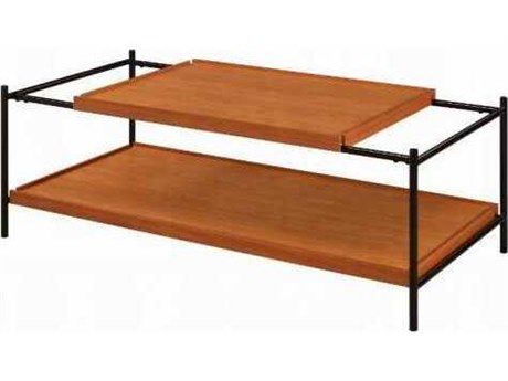 Acme Furniture Oaken Rectangular Wood Honey Oak Black Coffee Table
