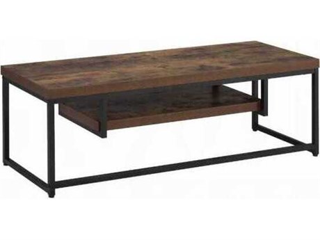 Acme Furniture Bob 47" Weathered Oak Black Metal Media Console