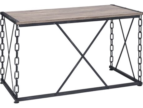 Acme Furniture Jodie Rustic Oak Antique Black Brown Wood Writing Desk