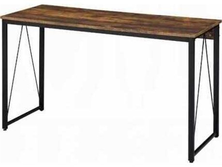 Acme Furniture Zaidin Weathered Oak Black Brown Writing Desk