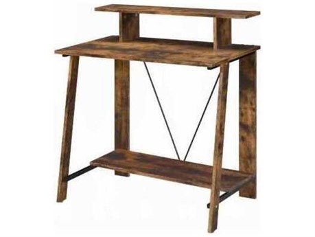 Acme Furniture Nypho Weathered Oak Black Brown Writing Desk