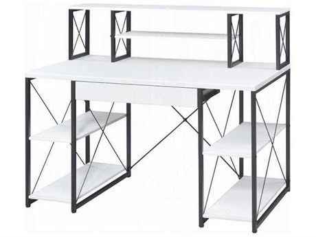 Acme Furniture Amiel White Black Writing Desk