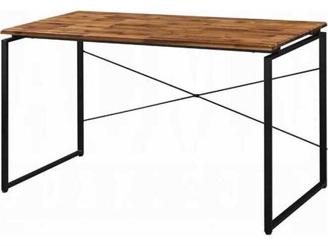 Acme Furniture Jurgen Oak Black Brown Solid Wood Writing Desk