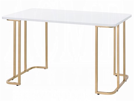Acme Furniture White Gold Writing Desk