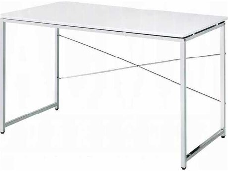 Acme Furniture Tennos White Chrome Writing Desk