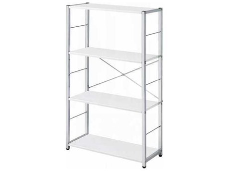 Acme Furniture Tennos White Chrome Bookcase