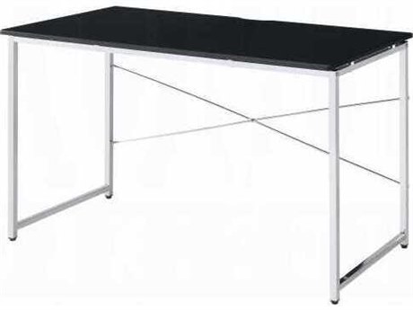 Acme Furniture Tennos Black Chrome Writing Desk