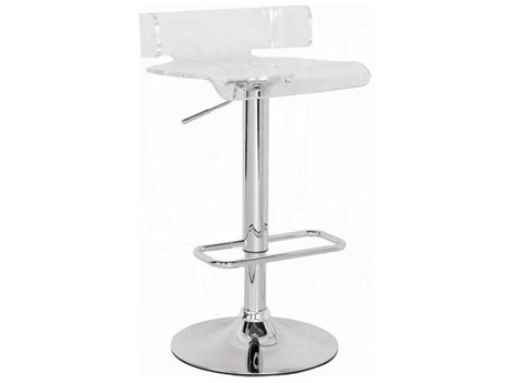 Acme Furniture Rania Clear Chrome Adjustable Bar Stool