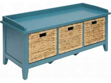 Acme Furniture Flavius Teal Blue Accent Bench