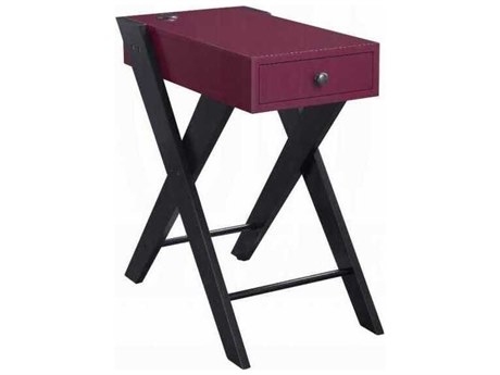 Acme Furniture Fierce Rectangular Wood Burgundy Black End Table