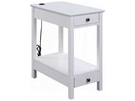 Acme Furniture Rectangular Wood White End Table