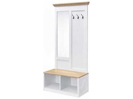 Acme Furniture Light Oak White Hall Tree