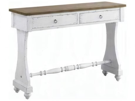 Acme Furniture Rectangular Wood Antique White Console Table
