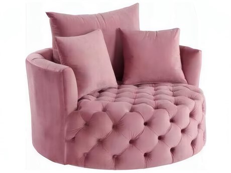 Acme Furniture Zunyas Swivel Pink Velvet Accent Chair