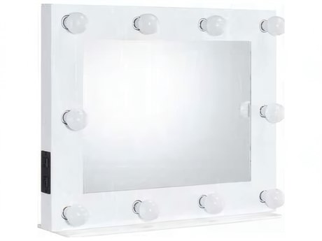 Acme Furniture White Rectangular Wall Mirror