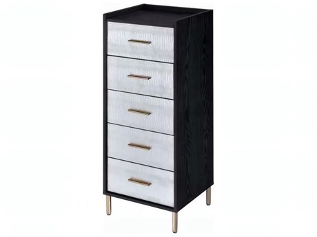 Acme Furniture Myles Black Silver Gold Jewelry Armoire