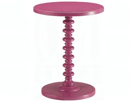 Acme Furniture Acton Round Wood Purple End Table