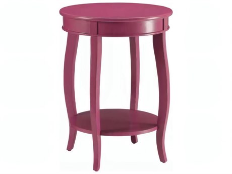 Acme Furniture Aberta Round Wood Purple End Table