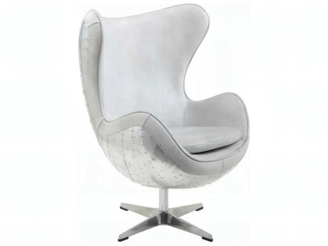 Acme Furniture Brancaster Swivel White Leather Accent Chair