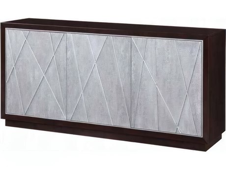 Acme Furniture 68" Birch Wood Metallic Silver Walnut Media Console