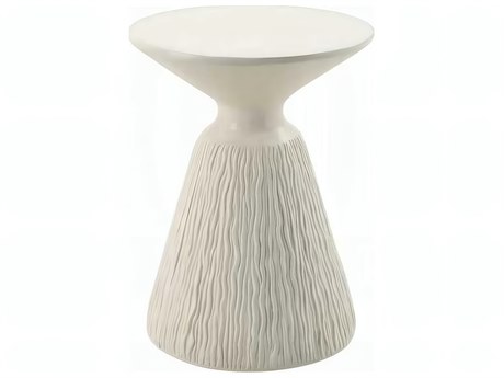 Acme Furniture Round Faux Cement Natural White End Table