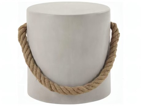 Acme Furniture Gene Round Faux Cement Natural Gray End Table