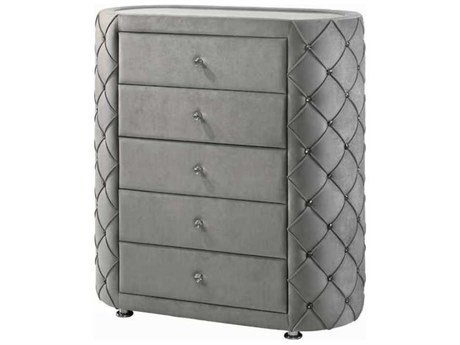 Acme Furniture Perine Gray Velvet Accent Chest