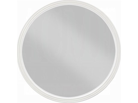 Acme Furniture Carena White Walnut Round Wall Mirror