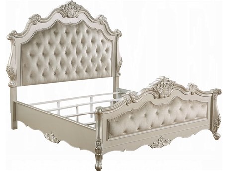 Acme Furniture Bently Champagne Hardwood Upholstered King Panel Bed